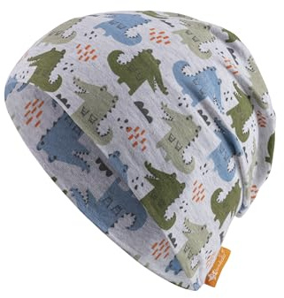 Sterntaler Beanie Krokodil - Modische Babymütze bedruckt mit Krokodilen - Jungen Beanie Mütze aus weichem Stoff - Baby und Kinder Übergangsmütze