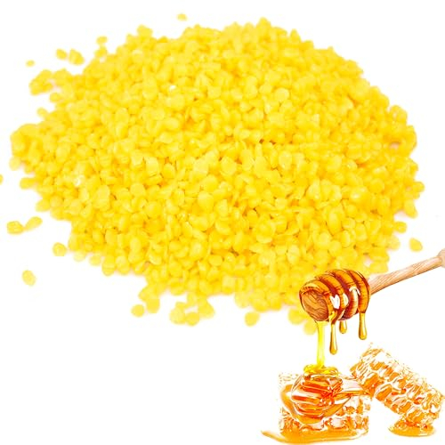 LABUYI 200 Gramm Bienenwachs,Bienenwachs Bio für Kosmetik,Beeswax,Bienenwachs Pastillen,Bienenwachs Kerzen,für Kosmetik,Kerzen,Seifen,Cremes usw