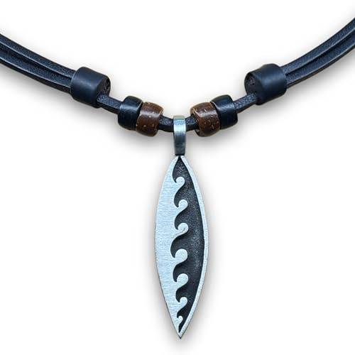 HANA LIMA Surferhalskette Surferkette Surfschmuck Lederkette Halskette Herren Damen Surfbrett