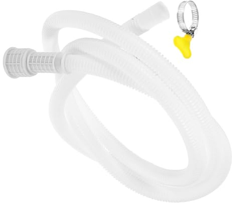 Veemoon 4m Tubing for Air Conditioner Drainage Flexible Drain Hose Corrugated Interface Easy to Install Suitable for Ac Units and Washing Machines