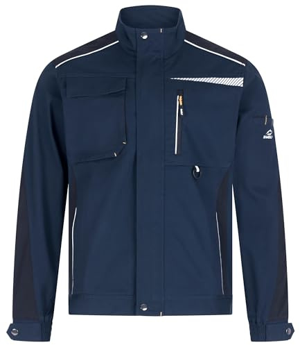 BWOLF Daytona arbetsjacka herr stretch arbetsjackor herr arbetskläder män med spandex och många fickor, Blå / svart, L