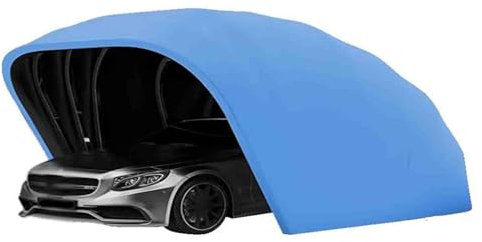 sjdoPulse Cochera A Prueba De Todo Clima De 18.6 Pies, Cochera Plegable Móvil, Toldo para Automóvil, Cochera Semiautomática Antiexposición, con Cerradura