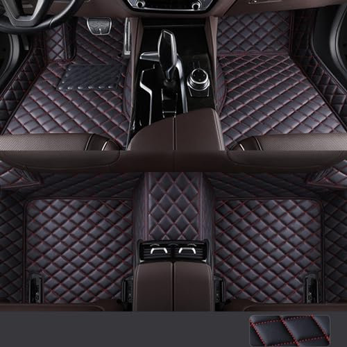 SANQIUTOU Fußmatten Auto Nach Maß Fussmatten für Nissan Qashqai 2016-2023, Passgenau rutschfest Allwetter Auto Teppiche Deko,Black Red