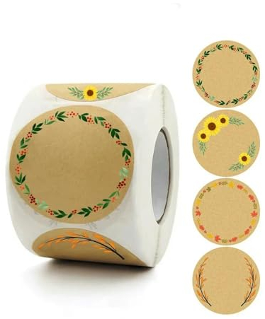 Kraftpapier Etiketten Aufkleber Rund Handgemachte Aufkleber Selbstklebend Braun zum Backen Geschenktüten Verpackung Marmelade Glas Einmachen