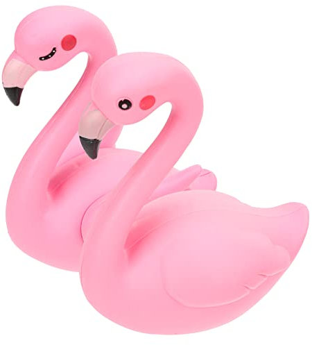 KONTONTY 2 X Flamingo Gartenfigur Vogelpaar Statue Rosa Flamingo Dekoration Landschaftsfigur Simulationssäugetier Ornament