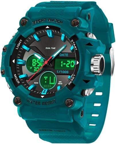 findtime Militär Uhren Herren Digitale Armbanduhr Outdoor Analoge Digitaluhr für Herren Jungen Multifunktionale Sportuhr Wecker Military Watches for Men Tactical Digital Watch LED 5ATM Wasserdicht