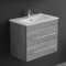 Alpenberger Badmöbel Set mit Waschbecken | Badschrank mit 2 Schubladen | Hängeschrank Bad | Waschtisch mit Unterschrank | Badezimmer Möbel | Waschbeckenunterschrank Grau - 60 cm