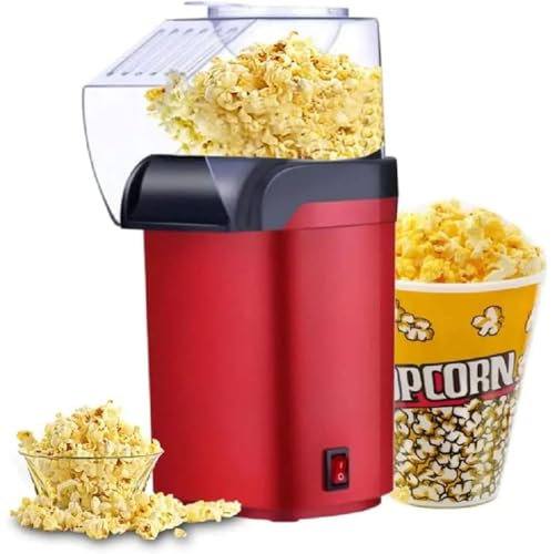 ERICAT Portable Popcorn Machine, 1200W Mini Popcorn Maker with Protecting Mask, Quick-Heat Technology and Non-stick Pot Liner, 2 Min Qucik Popping and No Oil Needed, for Cinema, Parties, Movie Nights