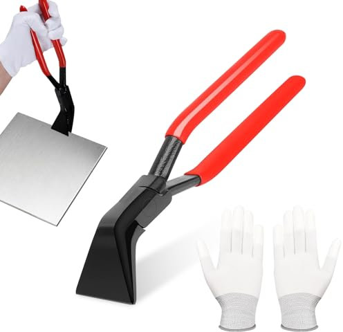 Pinza piegata a 45°, Larghezza 60 mm e lunghezza da 280 mm, Pinza Piegata in Lamiera, Strumento con Manico Antiscivolo, Perfetta come Attrezzo per Idraulici e Copritetti