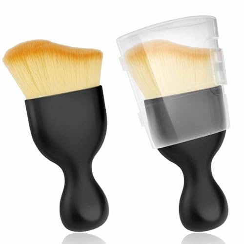 BOHUIMYI 2 Pack Car Detailing Brushes with Lids | Soft high-density bristles with dual-length design for vents and dashboards; ergonomic scratch-free handles, wet and dry use.