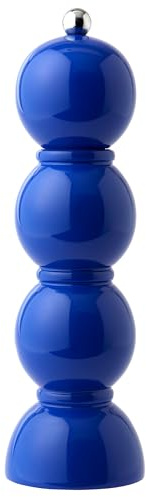 Addison Ross Bobbin Salt or Pepper Mill – Easy Twist Ceramic Grinder – Sustainable Rubber Wood – Modern Design – Ideal Wedding Gifts or Housewarming Gift – Kitchen Accessories – Cobalt – 24cm