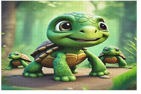 süß Schildkröte – Puzzle 1000 Teile, Holzpuzzle, Herausforderndes Geschicklichkeitsspiel Für Die Ganze Familie, Kinder Erwachsenenpuzzle Ab 12 Jahren （75×50cm）