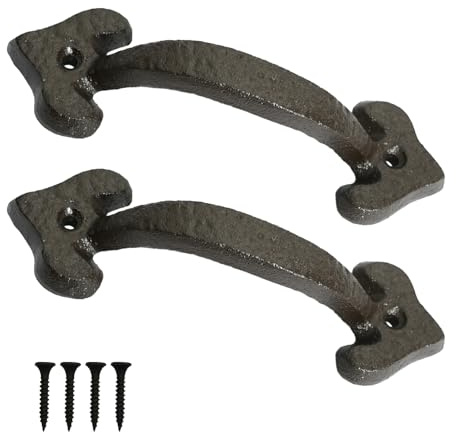 Godneei 2 Stück Türgriff-Sets, DIY & Werkzeuge, Griffe für Küchenschränke, Schrankgriffe, Möbelgriffe Schwarz, Schrankgriffe Vintage, Schubladengriffe Gusseisen