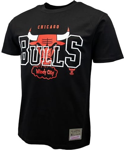 Mitchell & Ness NBA See Thru T-Shirt - Chicago Bulls, M, Schwarz
