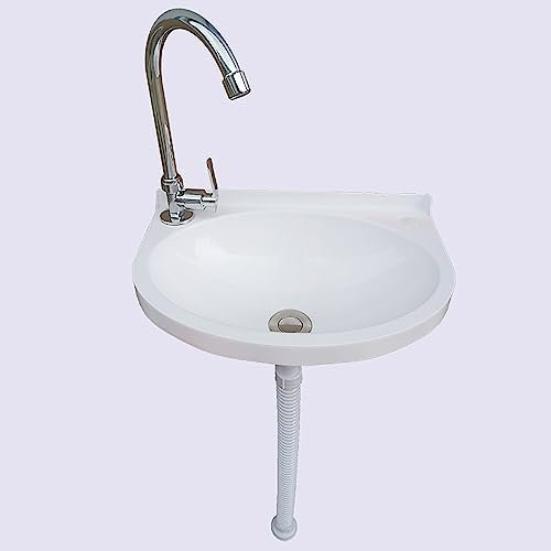 Mini lavandino in plastica con montaggio a parete per bagno camper e vasca da bucato (colore: E)
