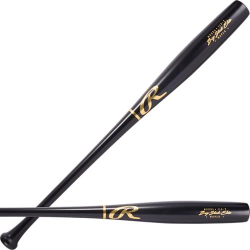 Rawlings Torpedo Barrel I13 Mazza da baseball in legno d'acero | Big Stick Elite Collection | Nero/Oro | 81,3 cm