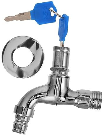 Mikikit Abschließbarer Außenwasserhahn Legierung Mit Diebstahlsicherung Und Schlüssel Für Waschbecken Küche Garten Badezimmer