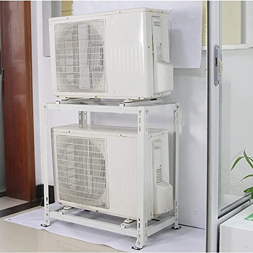 Soporte de Suelo para Aire Acondicionado con Doble Pila y amortiguación, Universal y Resistente, para condensadores, Sistemas de Bomba de Calor y Aire Acondicionado.