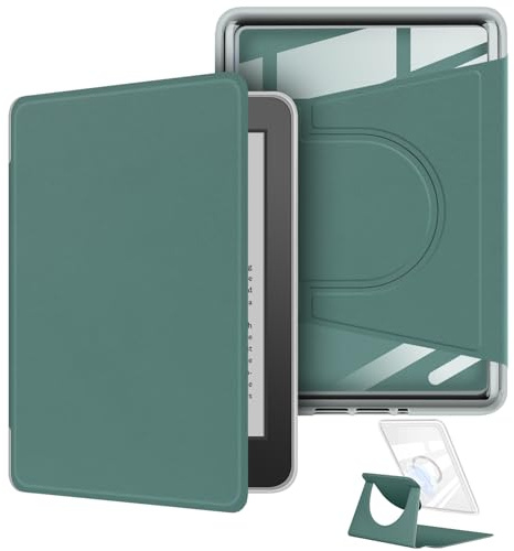 Schutzhülle für Kindle Paperwhite (10. Generation 2018), um 360 Grad drehbar, abnehmbares magnetisches Design, verstellbare Standabdeckung, transparente Rückseite mit automatischer Sleep/Wake-Funktion