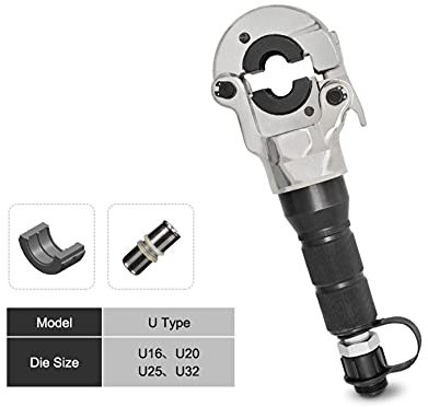 OZBME Pince à sertir hydraulique, Outil de plomberie pour tuyaux, Connexion PEX 16-32 cm, 60 KN, compatibilité (TH et U) (U)