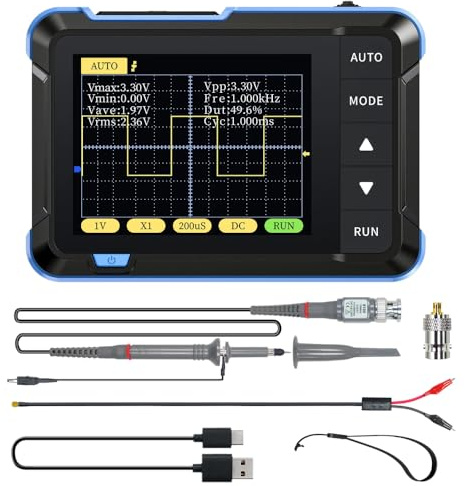 Fasizi DSO152 Handheld-Digitaloszilloskop-Kit, tragbares Automobil-Oszilloskop, hohe Abtastrate, 200 kHz Bandbreite, Auto-/Normal-/Einzel-Triggerfunktion