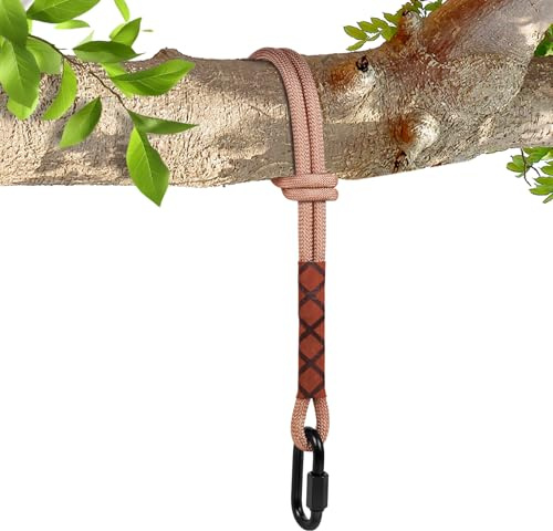 Vicloon Schaukel Befestigung, 1.5m Hängematte Befestigung Aufhängung Schnur mit Haken, Hängematte Seil für Outdoor-Baum Hängesessel Spielplatz Set, 200 kg, Braun