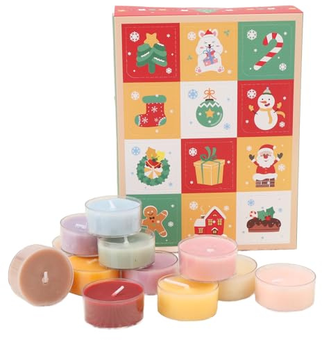Christmas Advent Calendar 2025, Christmas Scented Candles, 12 Days Countdown Advent Calendar, Xmas Scented Countdown Gift Fragrances Candle Set for Tabletop Decoration Party Favors