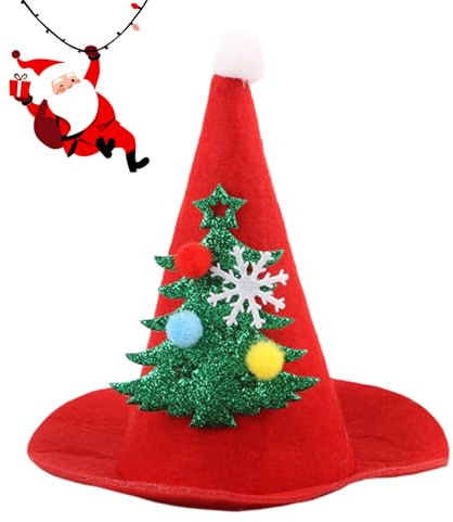Katze Weihnachtshut Niedlicher Warmer Verstellbarer Festlicher Kopfschmuck | Großer Hund Spitzen Kostümhut Für Welpen Kätzchen Hamster Eidechsen Winter Veranstaltung Geburtstag Feier Party