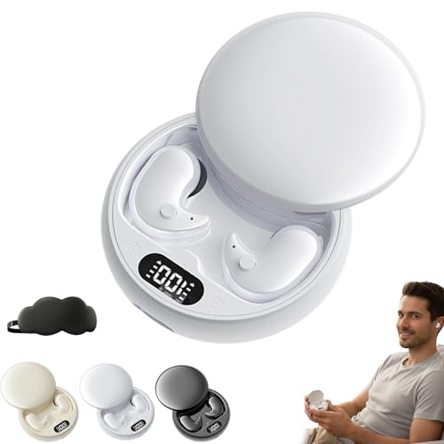 Qosigote Stellapods Pro Casque Anti Bruit Sommeil, Mindpods Écouteur sans Fil, Écouteurs Intra-Auriculaires, Conception Ergonomique, Aucune Pression sur L'oreille, Adapté À Chaque Instant (Blanc)