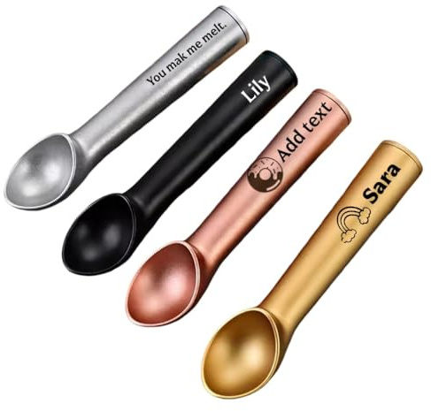 Personalisierter Eislöffel Mit Individueller Gravur Von Namen Und Datum, Ideales Geburtstagsgeschenk For Frauen, Mütter, Kinder Und Jugendliche – Handgefertigt For Zuhause Und Küche