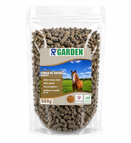 Fumier de Cheval Granulé – Engrais Naturel Riche pour Jardin, Potager & Plantes – Fabriqué en France (500G)
