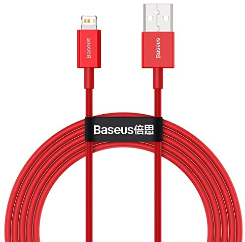 Cabo USB Baseus Superior - Lightning 2,4 A 2 M Vermelho