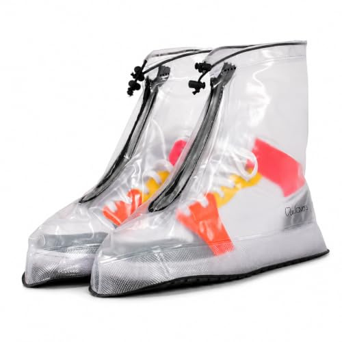 MudSavers Overshoes Trainer Rain Protectors Waterproof Shoe Protection Festival Walking Cycling UK Mens Womens Water Slip Resistant Reusable, UK 5 (EU38) - UK 6 (EU39), Transparent