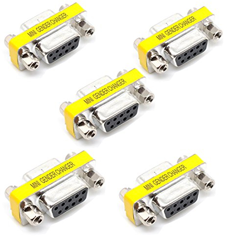 Oiyagai 5 Pezzi Adattatore Gender Changer RS-232 DB9 (Femmina a Femmina)