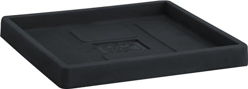 Nicoli R3540p Evolution Mat de Rotation Moulure Themis carré Jardinière Soucoupe, Anthracite, 40 cm