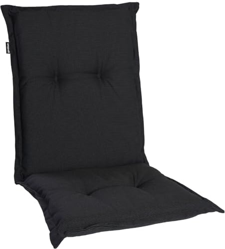 Homeoutfit24 Gartenstuhlauflagen Niedriglehner - 2er Set– Extra Dick 8 cm – Oeko-TEX – UV-beständig – Graphit-Anthrazit – Made in EU – Outdoor Auflagen für Gartenstühle