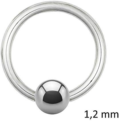 Treuheld® | 1,2mm Klemmkugelring Piercing | Silber | Stahl