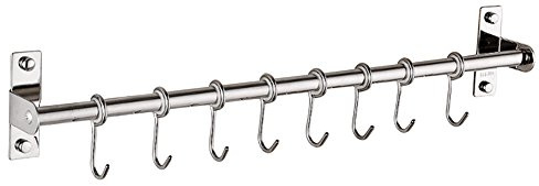 Support mural pour ustensiles de cuisine avec crochets en acier inoxydable, économie d’espaceSupport mural pour ustensiles de cuisine (50 cm)