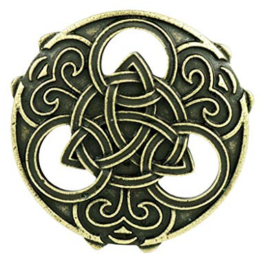 chiwanji Wikinger Triquetra Brosche Pin Mittelalterliche Wikinger Brosche Pin Abzeichen Pullover für Kleidung Dekor, Gold