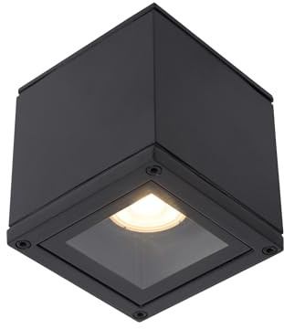 LUCIDE AVEN - Deckenstrahler Badezimmer - 1xGU10 - IP65 - Schwarz