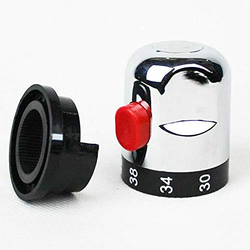 Poignée thermostatique pour baignoire/douche, 1 pièce de contrôle thermostatique de l'eau 30 ° C-42 °C Bouton de poignée thermostatique pour 24 dents / 9,5 mm