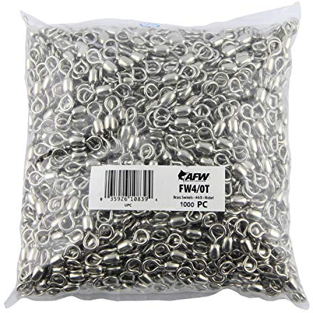 Messing Kran Wirbel Größe #4/0, 350lb (159kg) Test, Nickel, 1000pcs