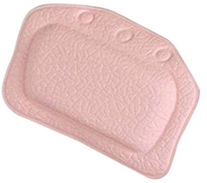 HAIBI Badewannenkissen, Weiches Bad Kissen Schwamm Entspannende Kopfstütze Wasserdichtkissen Mit Saugnäpfen Badekissen, Rosa