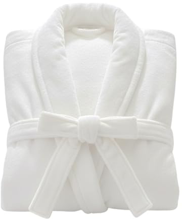 Unisex Egyptian Cotton Super Soft Luxury Velour Towelling Terry Dressing Gown Nightwear With Big Pockets And Belt Soft Housecoat Bathrobe