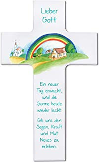 Fritz Cox Kinderkreuz 'Ein neuer Tag erwacht' 15cm weiß