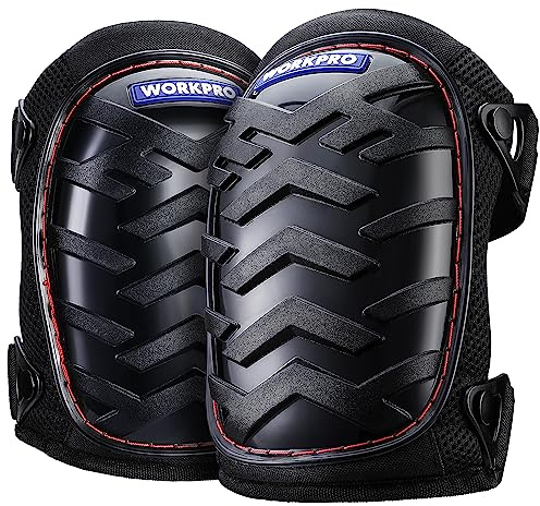 WORKPRO Knee Pads for Construction - Safety Kneepads with Ergonomic Gel Cushion and Foam Padding, Adjustable Buckle Straps and Durable Buttons, Ideal for Work Flooring Gardening