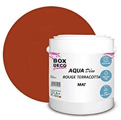 BOX DECO COULEURS Peinture murale acrylique aspect mat Aqua Déco - 2,5L, Rouge Terracotta