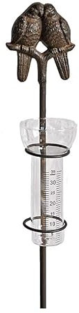 Pluviomètre Jardin Oiseaux Fer 10x112cm