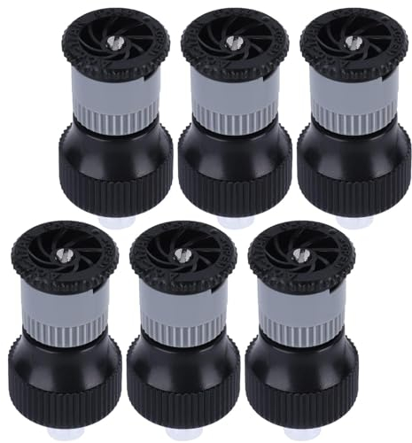6 aspersores de jardín para césped, boquilla de pulverización enterrada giratoria de 360°, cabezales de aspersor de césped automáticos, aspersor de riego ajustado de rosca hembra G1/2 para maceta de j