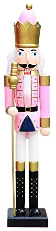 RENJIELI 35 Altezza Grande Natale Schiaccianoci in Legno Re Soldato Ornamento Decorazione Natalizia Figure Giocattoli Burattino Decorazioni per la Casa (Size : Pink King) Little Surprise